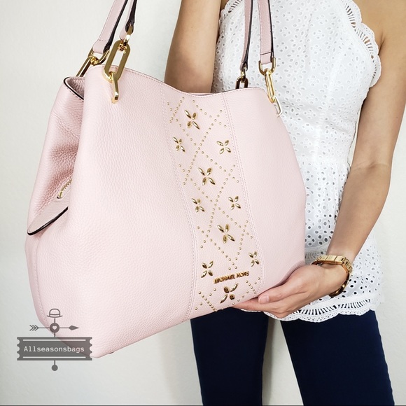 Nwt Michael Kors leighton shoulder tote pink bag - Picture 3 of 7